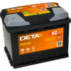 Batería Deta DB621. 12V - 62Ah/540A (EN) Caja L2