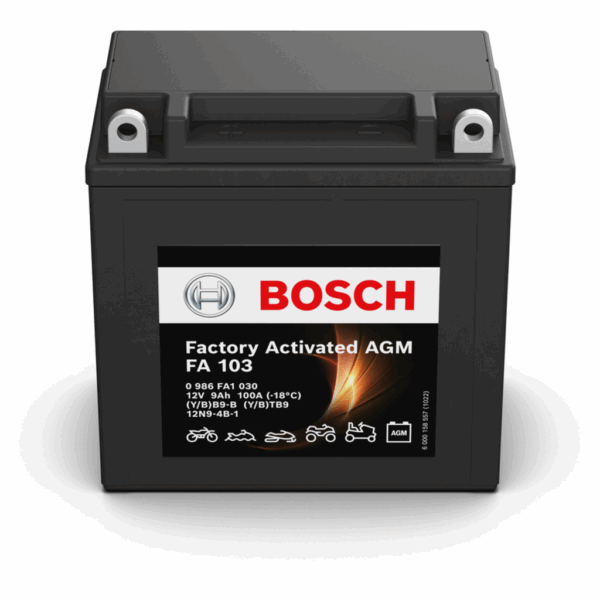 Batería Bosch FA103 - AGM. Tecnología AGM. 12V - 9Ah/100A (EN)