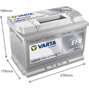 Batería Varta LED70 Dual Purpose Efb. Tecnología EFB. 12V - 70Ah/760A (EN) 930 070 076 B91 2 Caja L3
