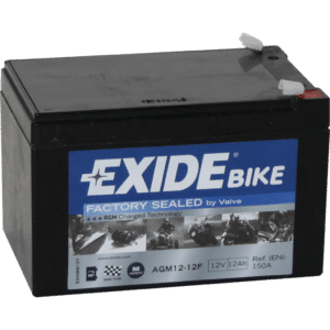Batería Exide AGM12-12F Moto 12V Agm Ready. Tecnología AGM. 12V - 12Ah/150A (EN) (150x100x100mm)