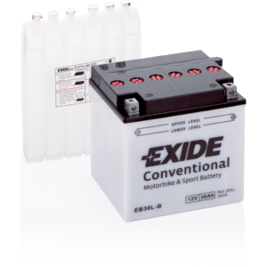 Batería Exide EB30L-B Moto 12V Conventional. 12V - 30Ah/300A (EN) (165x130x175mm)
