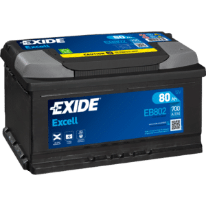 Batería Exide EB802 Excell. 12V - 80Ah/700A (EN) Caja LB4