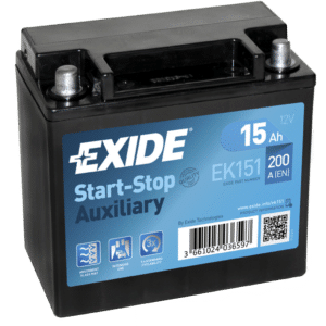 Batería Exide EK151 Baterias Auxiliares. Tecnología AGM. 12V - 15Ah/200A (EN) (150x90x145mm)
