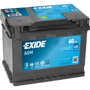 Batería Exide EK600 Agm. Tecnología AGM. 12V - 60Ah/680A (EN) Caja L2
