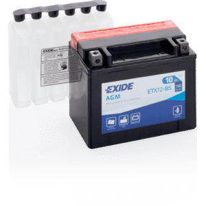 Batería Exide ETX12-BS Moto 12V Agm. Tecnología AGM. 12V - 10Ah/150A (EN) (150x90x130mm)