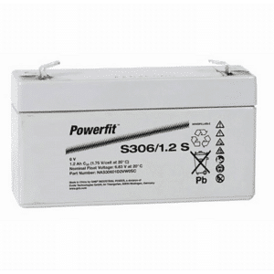 Batería Exide S306/1.2S Powerfit. Tecnología AGM. 6V - 1.2Ah (97x25x58mm)
