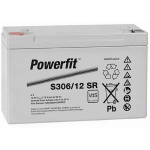 Batería Exide S306/12SR Powerfit. Tecnología AGM. 6V - 12Ah (151x50x100mm)