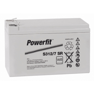 Batería Exide S312/7SR Powerfit. Tecnología AGM. 12V - 7.2Ah (152x66x100mm)
